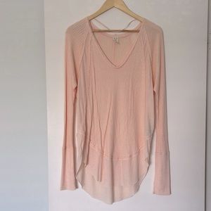 Free People Pink Tunic Long Sleeve Top Sz S